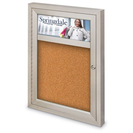 United Visual Products Corkboard, Header, Wht, Forbo, 1 Door, 18x24" UV329-WHITE-FORBO